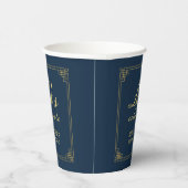 Chic Navy Gold Gatsby Let's Celebrate Papieren Bekers (Rechts)