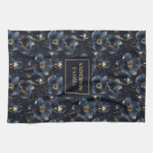 Chic Navy Gold Kitchen Towel Elegant Gift Idea Theedoek (Horizontaal)