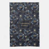 Chic Navy Gold Kitchen Towel Elegant Gift Idea Theedoek (Verticaal)