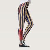 Chic Navy Gold Lines Lips Girly 2022 bday Leggings (Rechts)