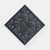 Chic Navy Gold Napkins Elegant Custom Gift Design Servet (Hoek)