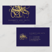 Chic Navy Gold Visitekaartje (Voorkant / Achterkant)