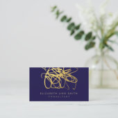 Chic Navy Gold Visitekaartje (Staand voorkant)
