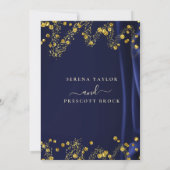 Chic Navy Gold Wedding Uitnodiging (Achterkant)