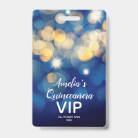 Chic Navy Goud Bokeh Quinceañera Uitnodiging VIP P
