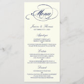 Chic Navy & Ivory Wedding Menu Sjabloon (Voorkant)