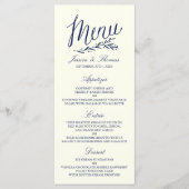 Chic Navy & Ivory Wedding Menu Sjabloon (Voorkant)