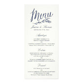 Chic Navy & Ivory Wedding Menu Sjabloon (Voorkant)