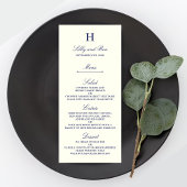 Chic Navy & Ivory Wedding Menu Sjabloon