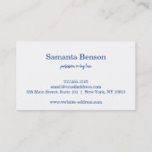 Chic Navy Leather Professional Round Gold Logo Visitekaartje (Achterkant)