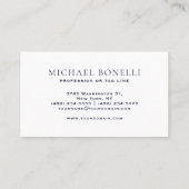 Chic Navy Leather Professionele Ronde Gouden Logo Visitekaartje (Achterkant)