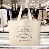 Chic Navy Logo Business Name Website - Promotie Tote Bag
