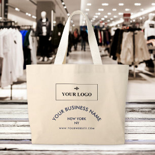 Chic Navy Logo Business Name Website - Promotie Tote Bag
