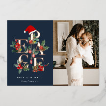 Chic Navy Red Green Foto met kerstfeestvieren