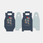 Chic Navy Red Green White Merry kerstavond Bedankdoosjes (Uitgevouwen)