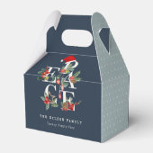 Chic Navy Red Green White Peace-kerstval Bedankdoosjes (Achterkant)