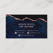 Chic Navy Roos Gold Agate Visitekaartje (Achterkant)