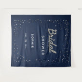 Chic Navy Sparkle Glitter Vrijgezellenfeest Backdr Wandkleed (Voorkant (horizontaal))