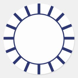 Chic Navy Stripe Ronde Sticker