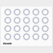 Chic Navy Stripe Ronde Sticker (Vel)