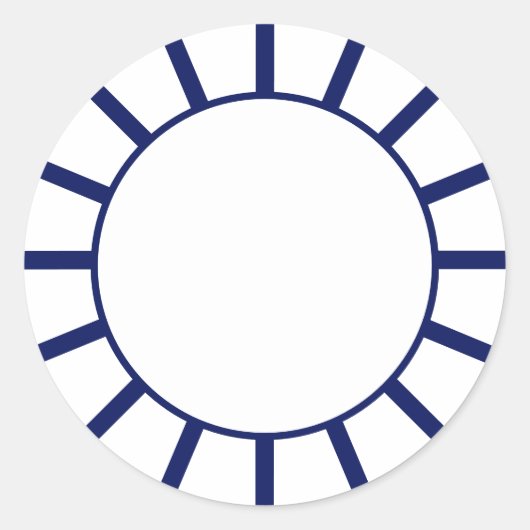 Chic Navy Stripe Ronde Sticker (Voorkant)