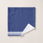 Chic Navy Striped Personalized Bad Handdoek (Wasdoekje)