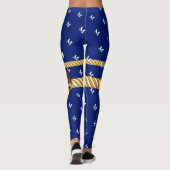 Chic Navy Stylish Lips Gift Bday Beauty Girl Leggings (Achterkant)