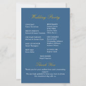 Chic Navy Waterverf Flowers Gold Glitter Wedding (Achterkant)