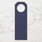 Chic Navy & White Table Number Wine Hanger Label (Achterkant)