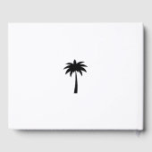 Chic Navy Witte Tropische Palm Tree Coastal Weddin Gastenboek (Achterkant)