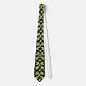 Chic Necktie: Lilies van de vallei op zwart Stropdas (Voorkant)