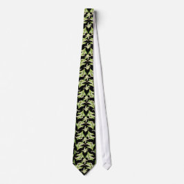 Chic Necktie: Lilies van de vallei op zwart Stropdas