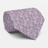 Chic Necktie: Lilies van de vallei van Mauve Stropdas (Opgerold)
