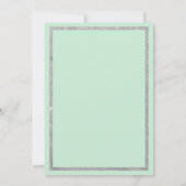 Chic neo mint white Silglitter florale bruiloft Kaart (Achterkant)