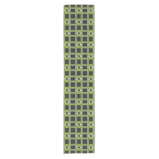 Chic Neon Citrus Green Black Pattern Korte Tafelloper