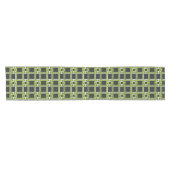 Chic Neon Citrus Green Black Pattern Korte Tafelloper (Horizontaal)