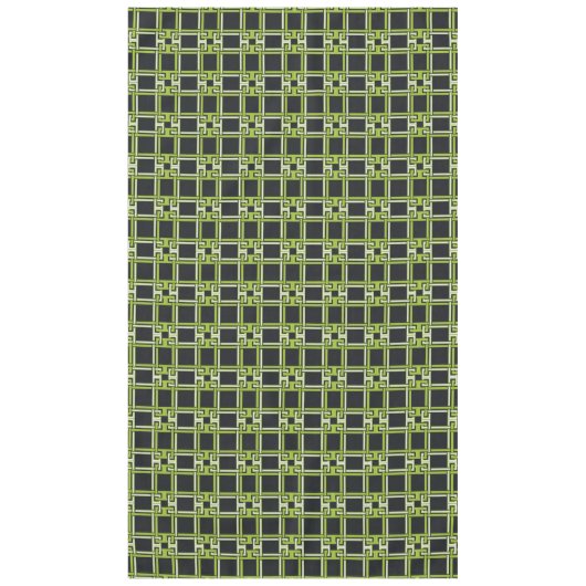 Chic Neon Citrus Green Black Pattern Tafelkleed (Voorkant)