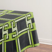 Chic Neon Citrus Green Black Pattern Tafelkleed (Voorbeeld)