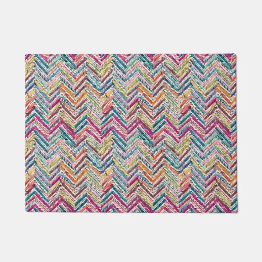 Chic neon kleuren chevron deurmat (Voorkant)