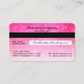 Chic Neon Pink Sequin Glitter Creditcard Logo Visitekaartje (Achterkant)