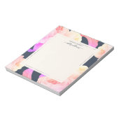 Chic Neon Roos Dark Blue op maat Notitieblok (Linkerzijde)