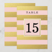 CHIC NEP GOUD FOLIE ROZE TAARTNUMMERKAARTEN KAART (Voorkant / Achterkant)