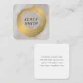 Chic Nepgoud Geborsteld | Houtstructuur Vierkante Visitekaartje (Voorkant / Achterkant)