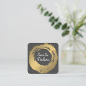 Chic Nepgoud Geborsteld | Moderne Kunstenaar Vierkante Visitekaartje (Staand voorkant)