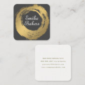 Chic Nepgoud Geborsteld | Moderne Kunstenaar Vierkante Visitekaartje (Voorkant / Achterkant)