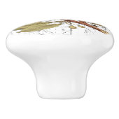 Chic  Nest & Egg French Script Knob Keramische Knop (Zijkant)