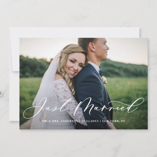 Chic Net gehuwde horizontale foto van kalligrafie Aankondiging (Voorkant)