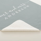 Chic Netgehuwde Mijnheer Mevrouw Gray Monogram Sherpa Deken (3/4)