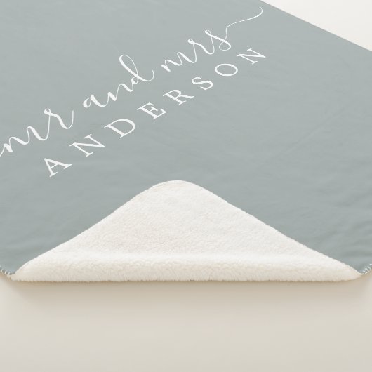 Chic Netgehuwde Mijnheer Mevrouw Gray Monogram Sherpa Deken (3/4)