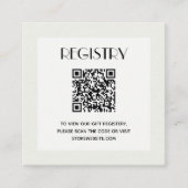 Chic Neutraal Baby shower Registry QR Code Informatiekaartje (Voorkant)
